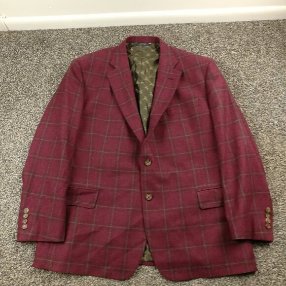 Brooks Brothers Burgundy Plaid Blazer - Picture 1 of 11